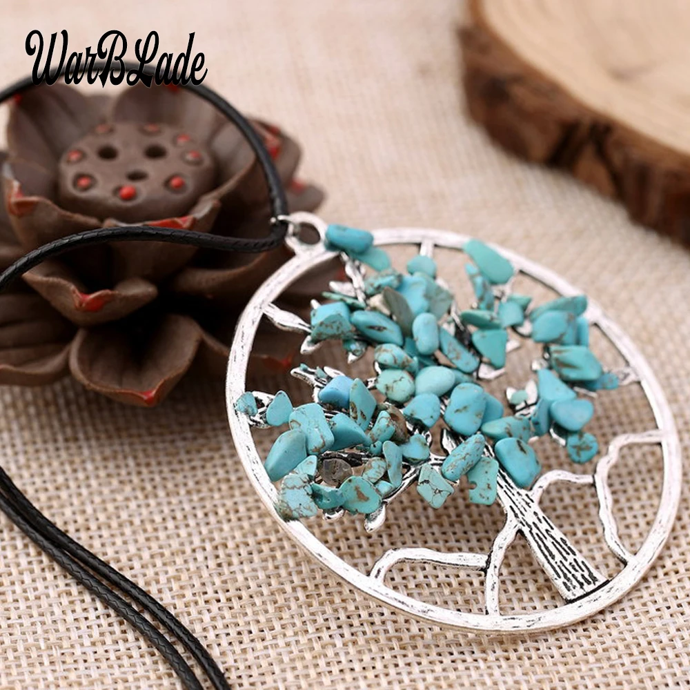 

WBL Rainbow 7 Chakra Tree Of Life Pendants Necklaces Natural Stone Crystal Wisdom Life Tree Necklace For Women Jewelry Gift