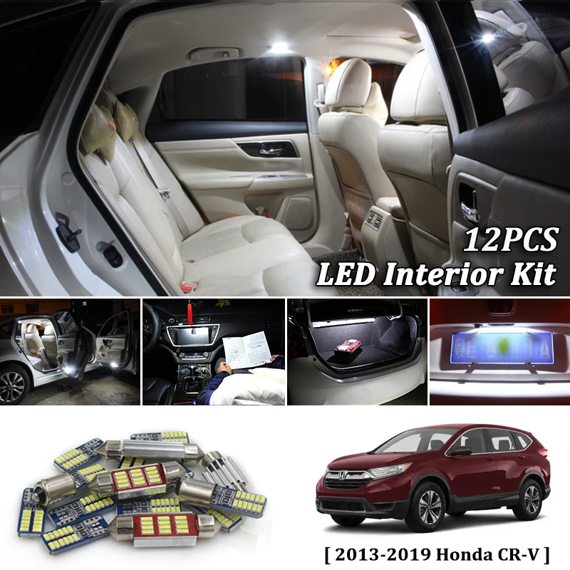 Us 10 79 12 Off 12pcs White Canbus Led Car Interior Lights Package Kit For Honda Crv 2013 2014 2015 2016 2017 2018 2019 Led Interior Dome Lights In