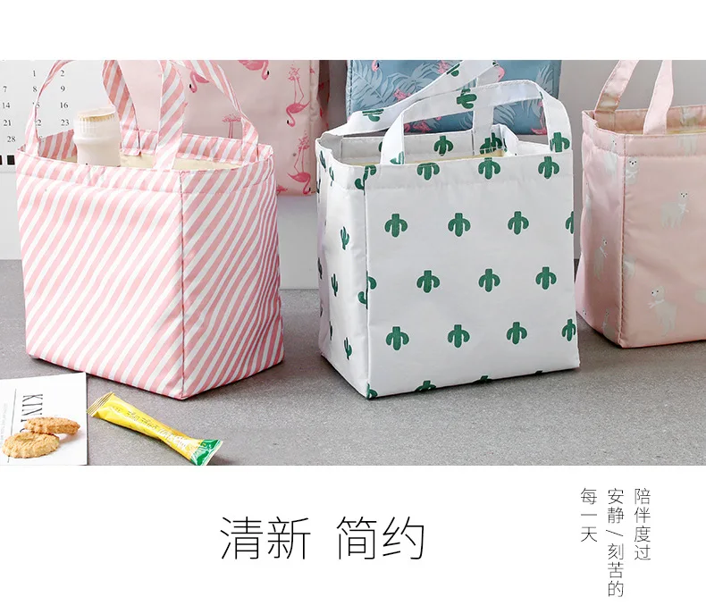 Loncheras Lunchbox холст портативный термоизоляционный пакет алюминиевая фольга утолщенная Корейская версия свежий Ланч-бокс еда фрукты