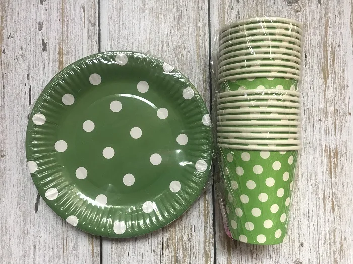 Новые одноразовые бумажные стаканчики и тарелки одноразовые наборы посуды - Цвет: 7inch plate