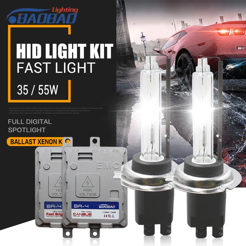 BAOBAO 35 Вт/55 Вт Ультра CANBUS/Быстрый Яркий Автомобильные hid фары верхний комплект