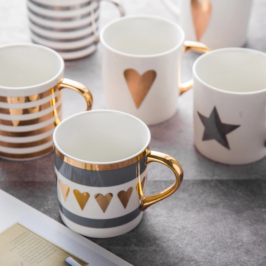 

MUZITY Ceramic Coffee Mugs American Style Porcelain Tea Mug 300 ml Cup With Handgrip Breakfast Milk Mug Kitchenware