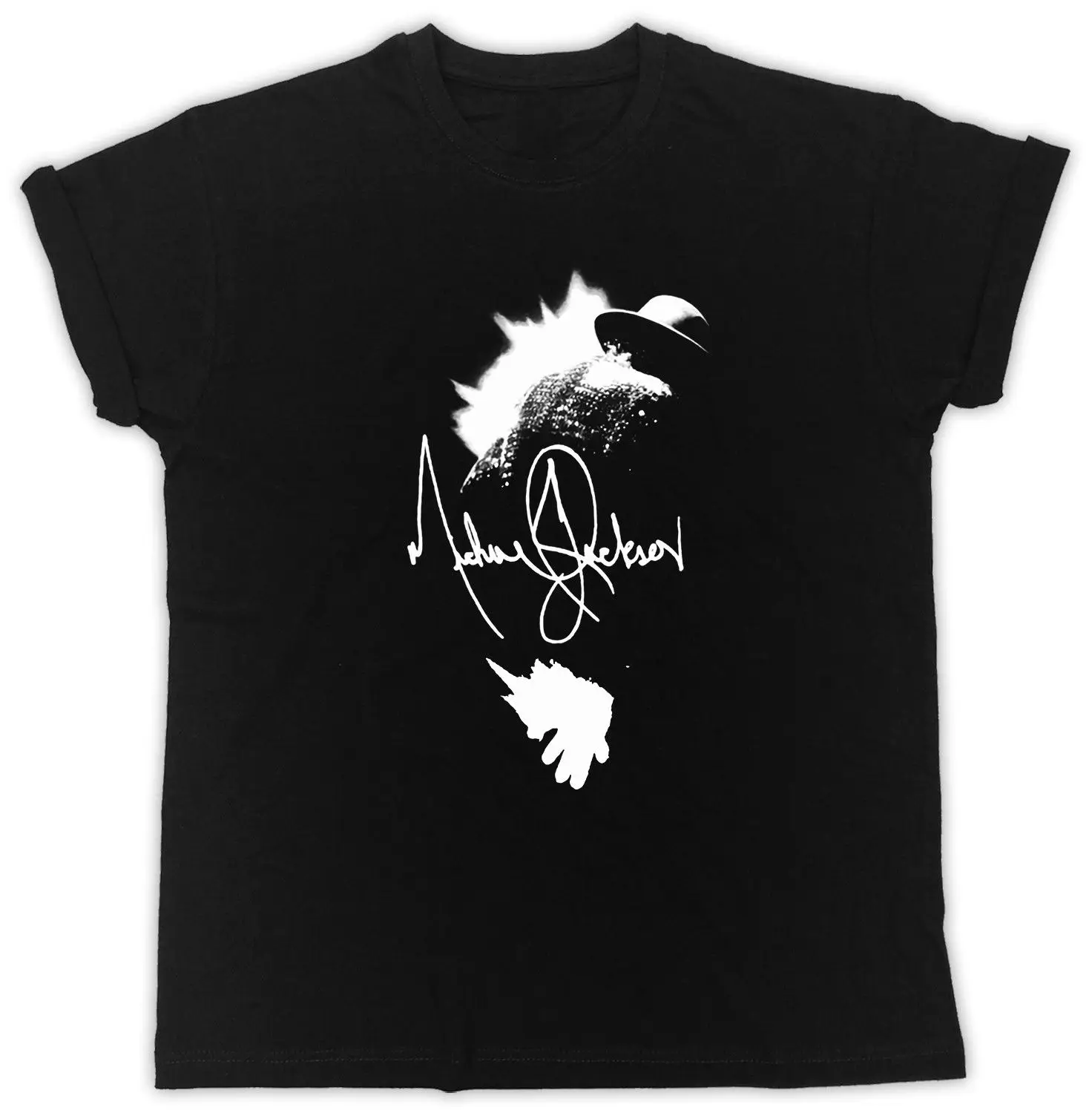 

MICHAEL JACKSON FLARE T-Shirt SIGNATURE THIS IS IT TSHIRT TEE KING OF POP Youth Round Collar Customized T-Shirts Loose Clothes