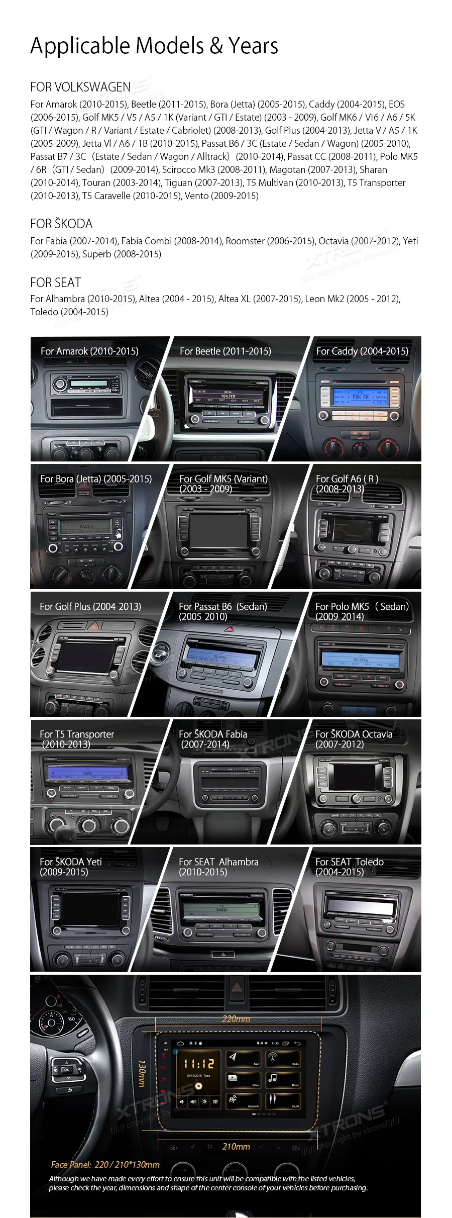 Excellent Android 8.1 8" Car Radio Player GPS full RCA OBD No DVD for vw Volkswagen Golf Plus Passat CC Touran Tiguan Sharan Skoda Seat 2