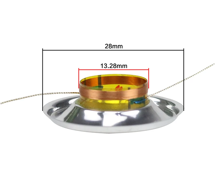GHXAMP, 14 ядер, окруженный динамик, звуковая катушка, 8 Ом, маленькая ультравысокая звуковая катушка, серебристо-белая пленка, 13,28 мм, ядро, 2 шт