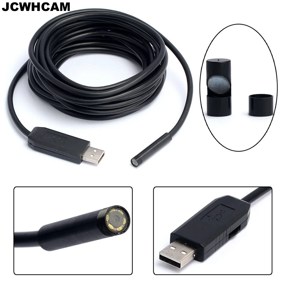 Goede 2 M 7mm Lens 6LED USB Endoscoop Camera Borescope Snake Inspectie Video Cam Ip67 Waterdicht 640*480 P voor PC Met OTG Adapter
