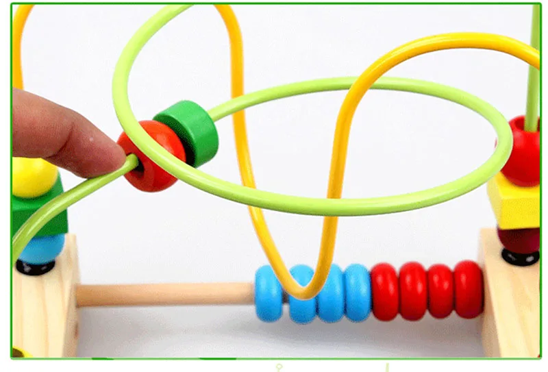 WOOD ROUND BEAD SLIDE PUZZLE  (7)
