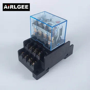 

LY4NJ General Purpose Power Relay 10A 14 Pin 35mm DIN Rail AC12V 110V 220V 380V DC24V Coil 4PDT 4NO 4NC With Socket Base