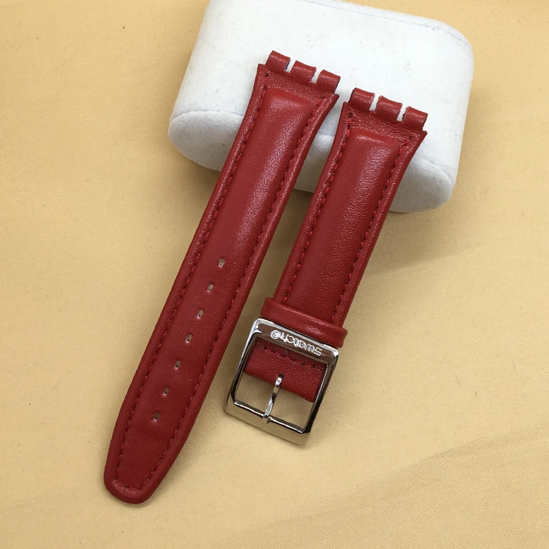 

New Genuine leather strap19mm watch strap soft leather bracelet watch accessories for SWATCH ywb401 suob710