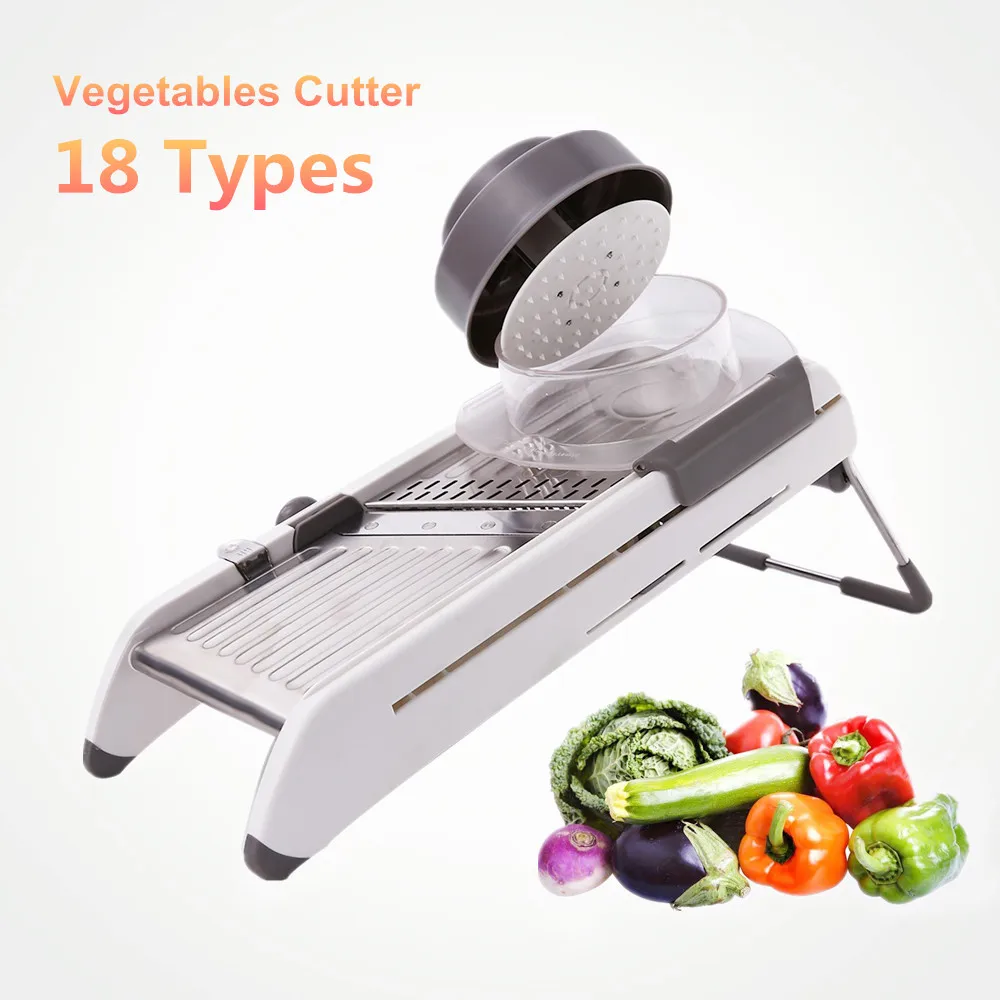 

18 Types Use Vegetables Cutter Shredders Stainless Steel Slicer Onion Potato Cutter Carrot Grater kitchen Tools