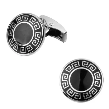 

Fashion brand men's shirts sleeve cuff button black round wall decorative pattern cufflinks 5 on packing/free shipping