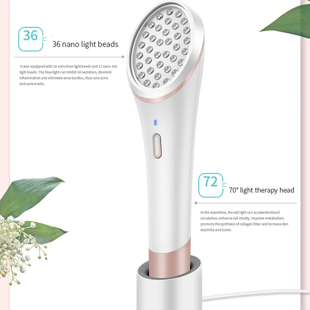 Acne Light терапия беспроводное перезаряжаемое Световое Устройство для лечения акне расслабляющий массаж прибор для красоты прибор для лица Уход за кожей# y3