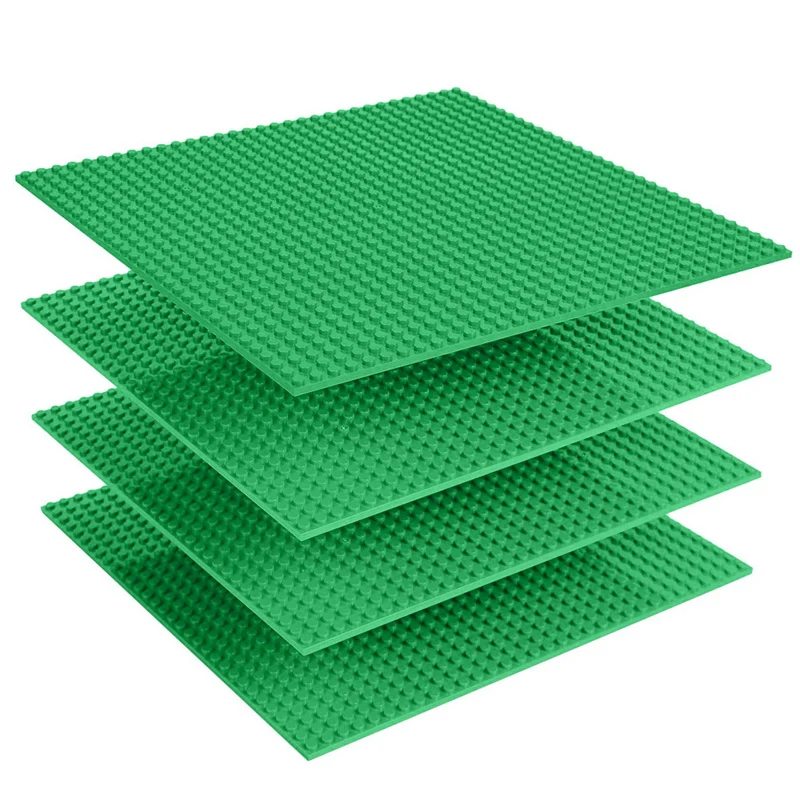 

4pcsCS/Lot double dsides baseplate 25.5*25.5cm 32*32 dots building brick base 13 colors plate blocks compatible with legoed