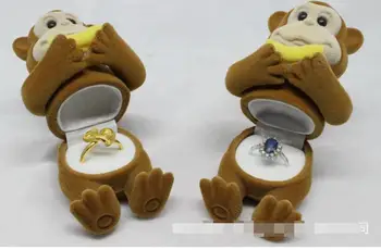

20pcs/lot Cute Monkey Design Jewelry Storage Holder Monkey Ring Earring Pendant Oragnizer Jewelry Gift