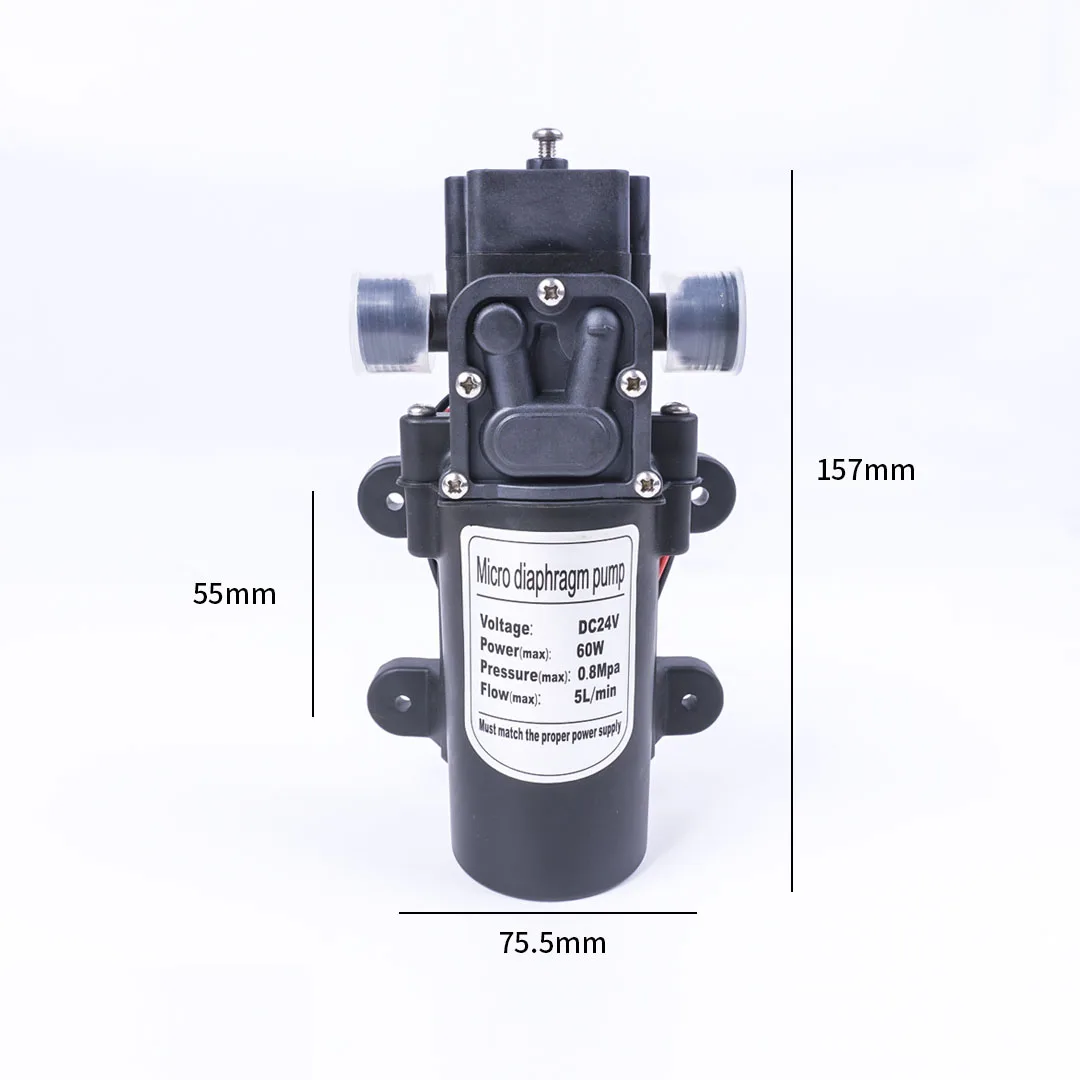DC 24 V 60 W 130PSI 5L/Min водяной мембранный самовсасывающий насос высокого давления сельскохозяйственный Электрический водяной насос Автомойка спрей