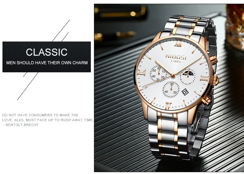 NIBOSI Dress Watch Men Gold 2018 Luxury Brand Men's Watch Waterproof Stainless Steel Famous Wristwatch Man Clock Water Resistant (11)