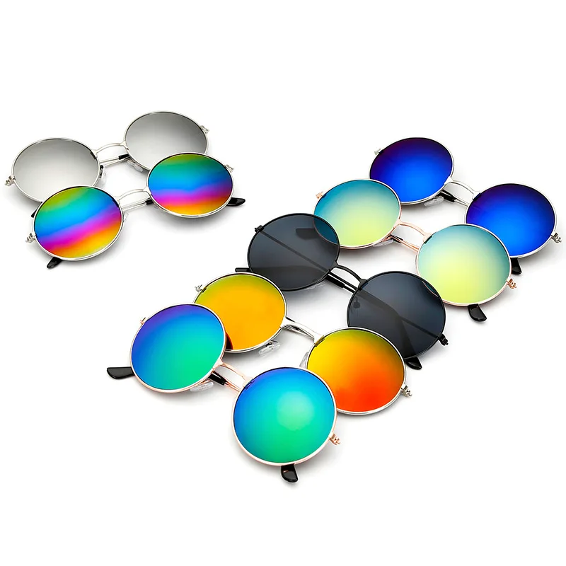 

KUJUNY Retro Round Prince Sunglasses Women Brand Designer Sun Glasses Vintage Circle Men Eyewears Male Female Reflective Glasses
