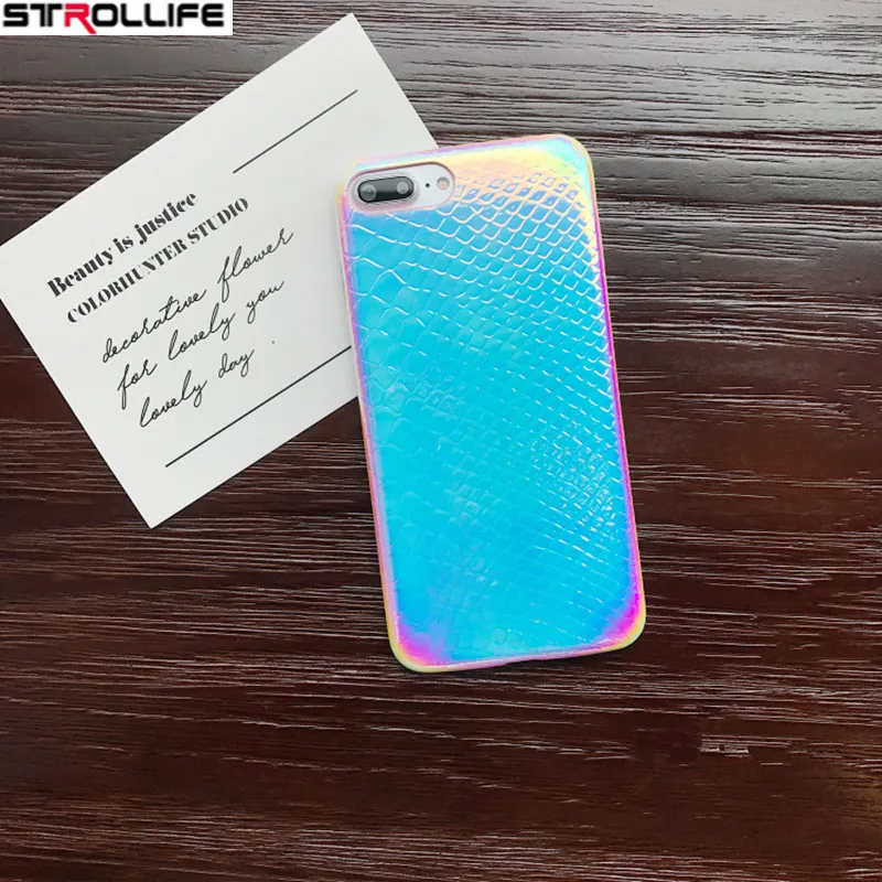 

2017 New Colorful Bling Phone Case For iPhone 6 case Luxury Snake Laser Shinning Back Cover For iphone 6 6s 7 7Plus Coque Capa