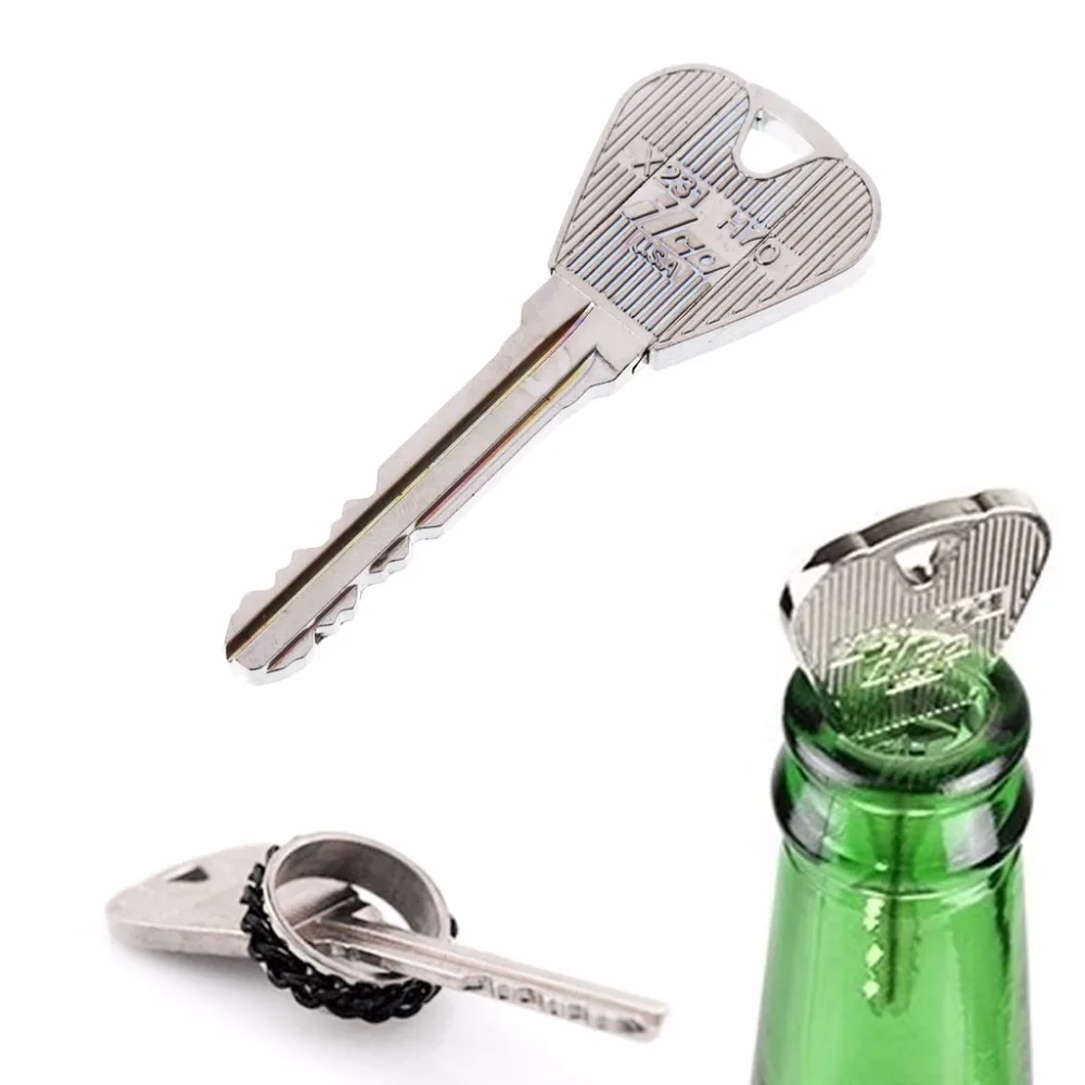 

2pcs Magic Key Thru Bottle Ring Floding Trick Props Joke Toy Easy To Play