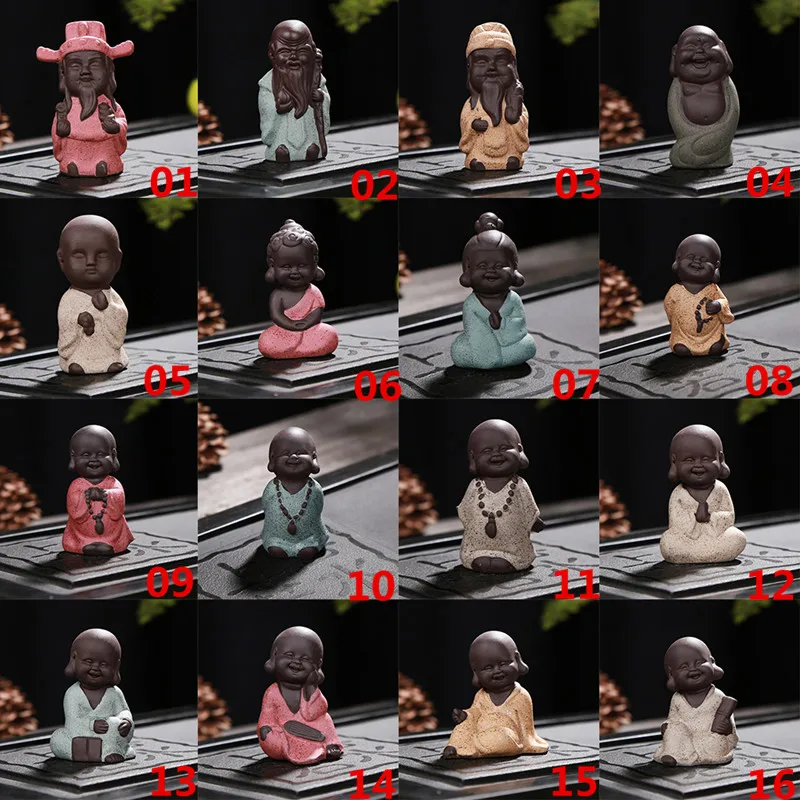MagiDeal  Sand Little Monk Buddha Tea Pet Figurine Statue Ornament #10