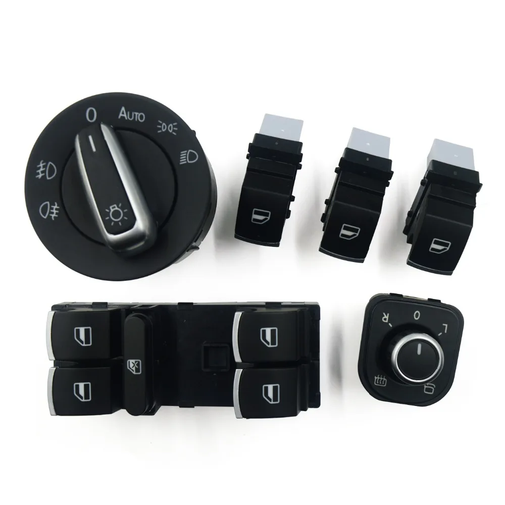 Prix pour 6 pcs/ensemble commutateur Pour VW Phare Côté Miroir Maître Fenêtre interrupteur de porte ensemble pour VW Golf MK5 6 Jetta MK 3 Passat b6 CC GOlf Plus Prix pour 6 pcs/ensemble commutateur Pour VW Phare Côté Miroir Maître Fenêtre interrupteur de porte ensemble pour VW Golf MK5 6 Jetta MK 3 Passat b6 CC GOlf Plus