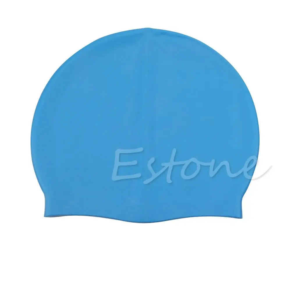 Высококачественный портативный взрослый спортивный силиконовый плавающий колпачок гибкий прочный эластичность Плавание Шляпа - Цвет: Light Blue