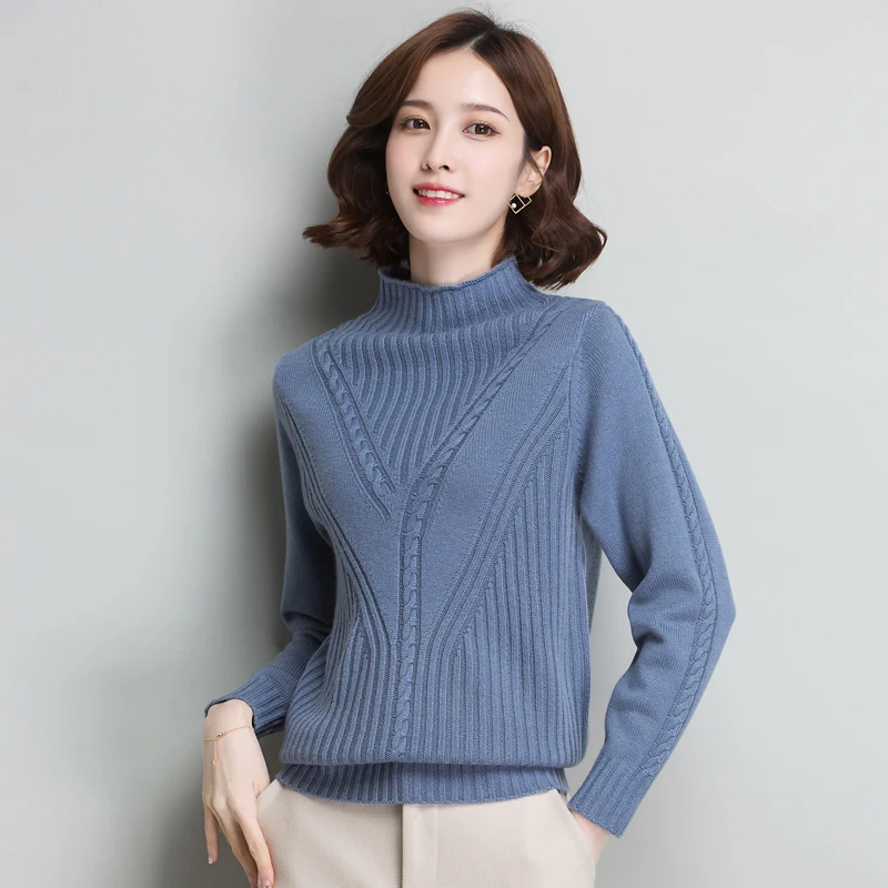 ^Cheap 2XL Brand Women's Short Sweater 2019 Autumn Winter New Solid Color Wool-blend Sweater Loose Wild Bottoming Pullovers Female