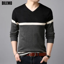 Новинка, модный брендовый мужской свитер, пуловеры, облегающие, вязаные Джемперы, шерстяные, Осенние, корейский стиль, теплая, повседневная, мужская одежда
