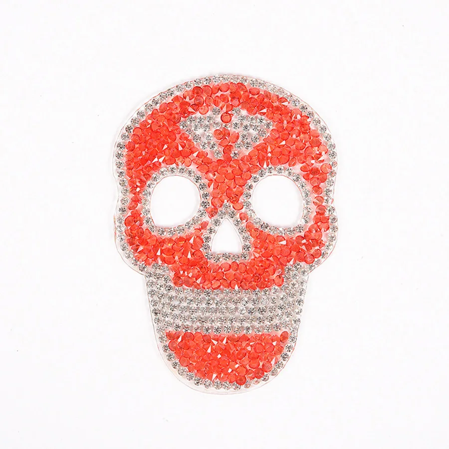 Creative Heat Transfers For Clothing Skull Patch Rhinestone Sticker Decoration Patches Garment Apparel Accessories-1 (8)