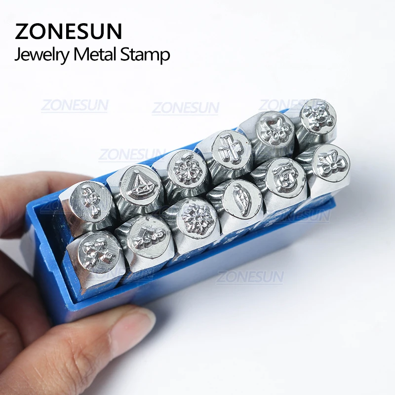 ZONESUN 4 шт ювелирные изделия Штамповка металлический Алфавит логотип стальные