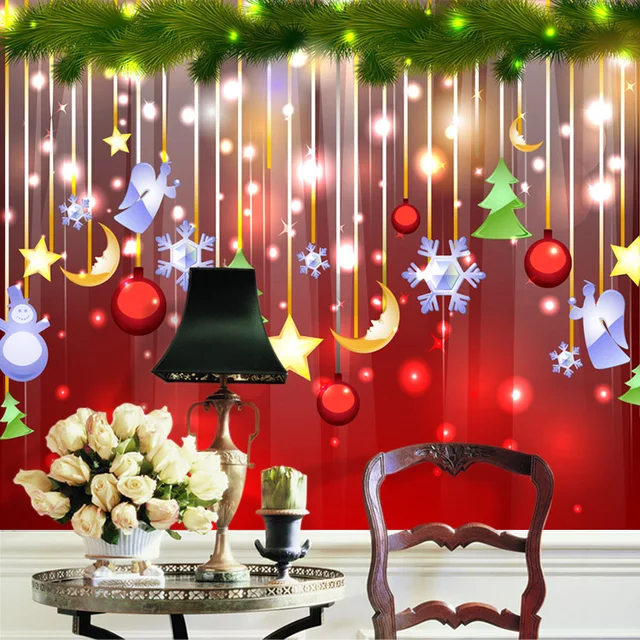 Aliexpress.com : Buy Large Merry Christmas Gift Festival Mural 3d Wall Murals Wallpaper for