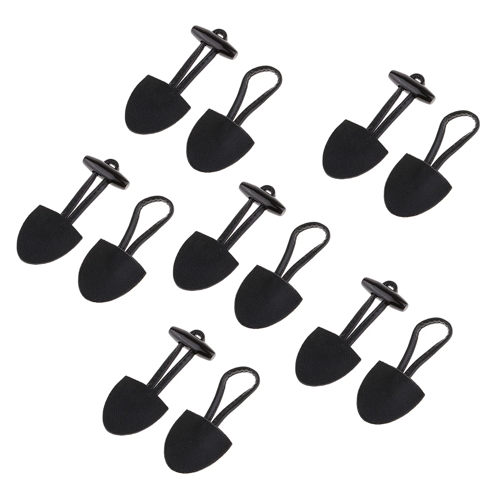 6 Pairs Duffle Coat Jacket Buttons Fasteners Horn Toggle For Overcoat Decor Diy Sewing Accessories Black