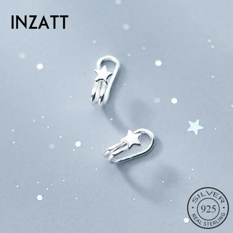 

INZATT Real 925 Sterling Silver Minimalist Star Stud Earrings For Fashion Women Party Cute Fine Jewelry Trendy 2019 Accessories