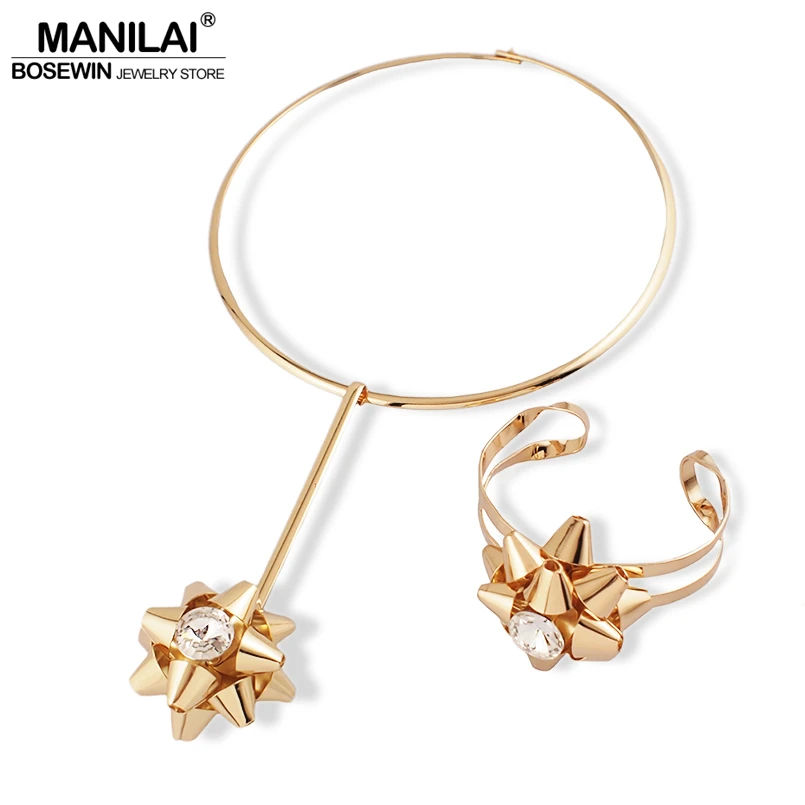 MANILAI винтажные массивные Ювелирные наборы женские панковские металлические