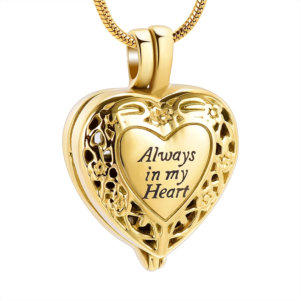 FCZDQ Always in My Heart Ashes Memorial Keepsake Urn Pendant Cremation Necklace FCZDQ Always in My Heart Ashes Memorial Keepsake Urn Pendant Cremation Necklace