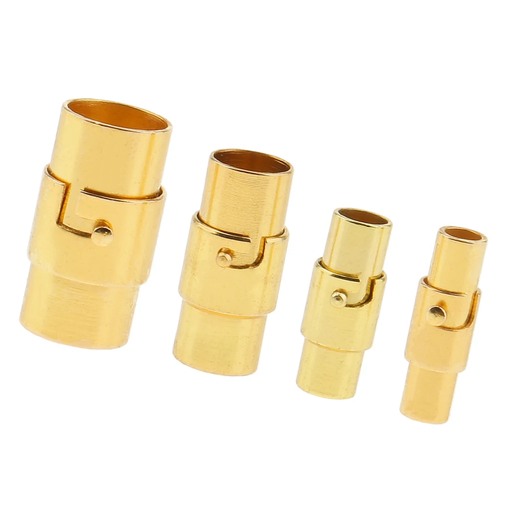 4 Sets 3mm 4mm 5mm 6mm Magnetic Kumihimo Cord Chain End Tube Clasps DIY Crafts