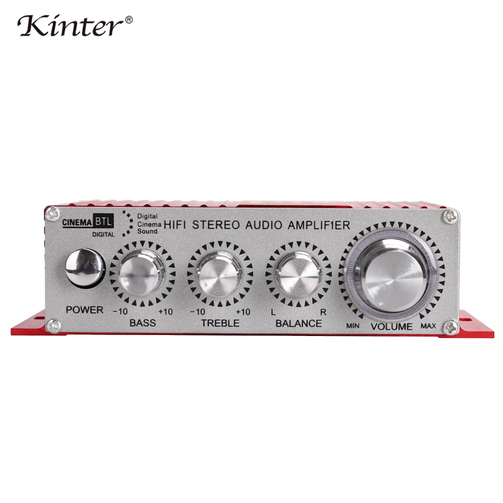 Kinter MA-180 профессиональный мини-усилитель аудио DC12V 2 канала предложение MP3 AUX вход воспроизведение стерео звук управление басовый баланс высоких частот