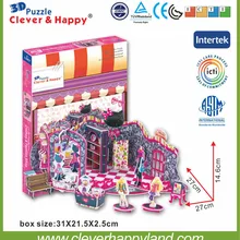 Умный и счастливую землю 3D Puzzle модель модные Костюмы магазин леер головоломки DIY бумаги модель головоломка девушка игрушки игры для детей