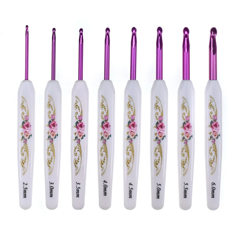 New 8pcsset Crochet Hooks Mix 2.5mm-6.0mm Hand Sewing Needles Yarn Weave Knitting Needles Crochet Needles Set With Case For Mom (10)