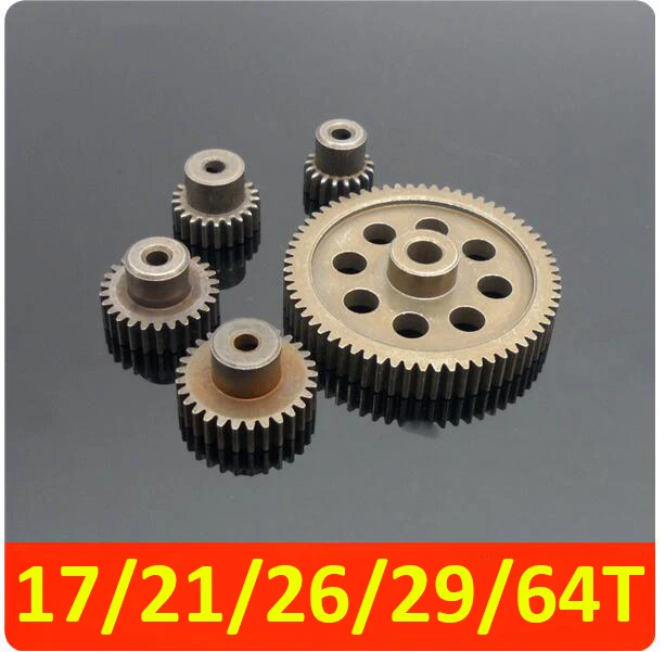 

HSP 1/10 RC EP Car motor gears 94111 94123 94170 upgrade spare parts metal spur gears Pinion 0.6M 17T/21T/26T/29T/64T