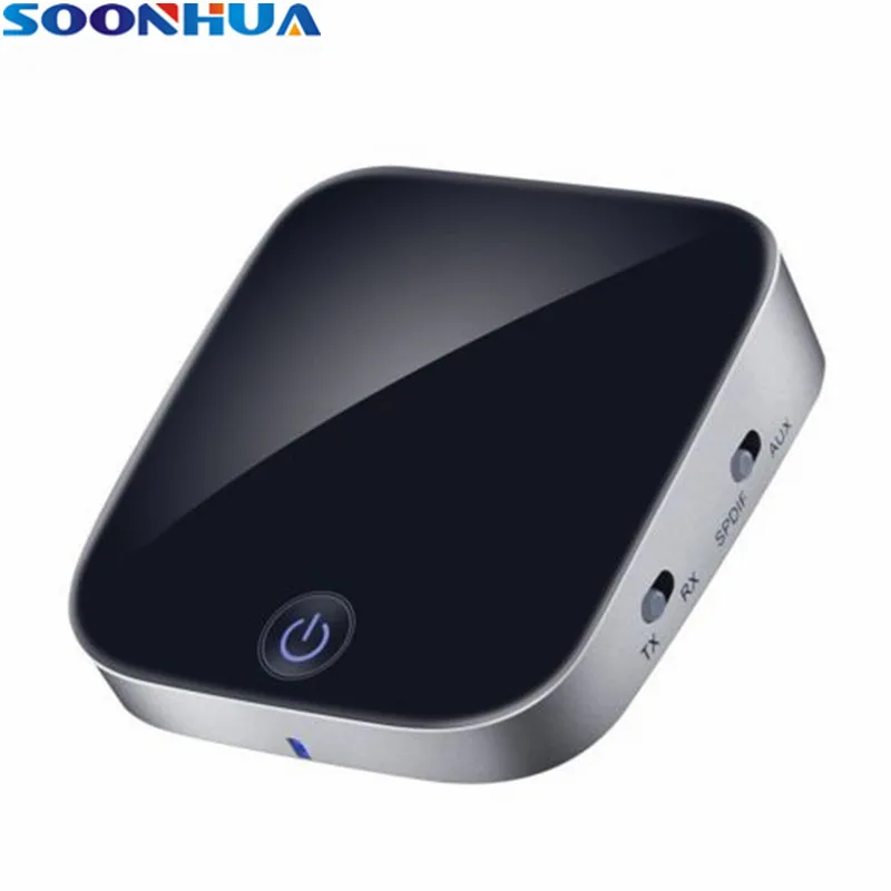 

SOONHUA Bluetooth Transmitter Sender Receiver 3.5mm Stereo Audio Adapter Bluetooth 4.1 Receiver for Car Speaker Phone Headphone