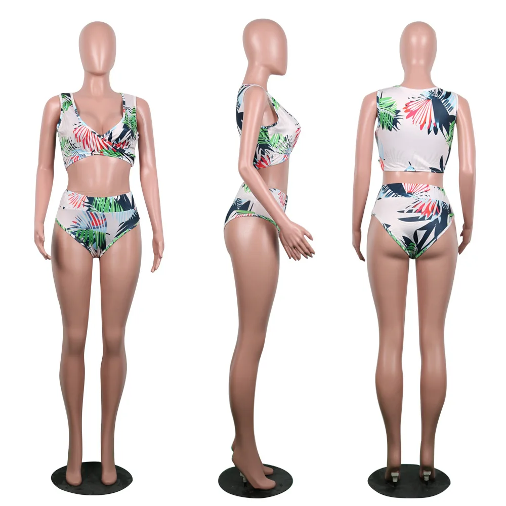 Joiekuno 2019 печати Сексуальная купальный костюм боди blusas mujer de moda без бретелек из 3