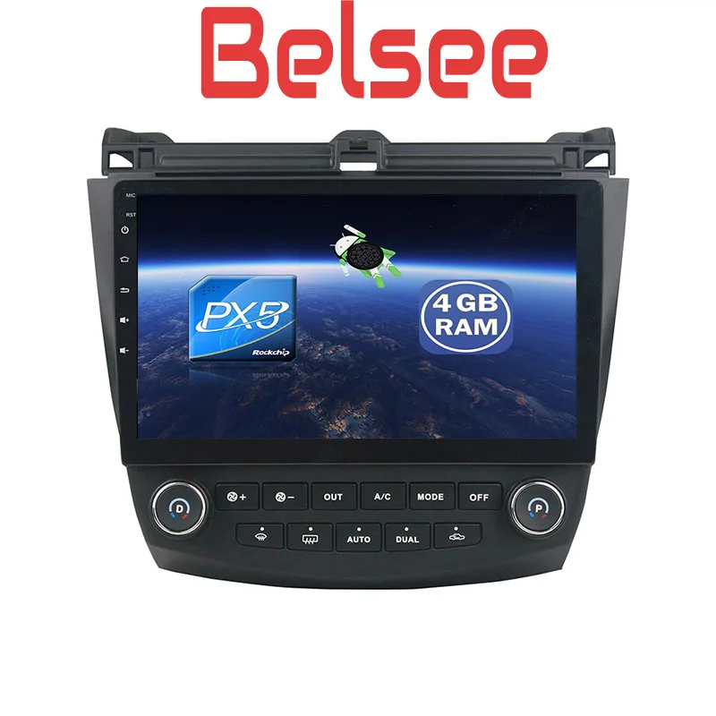 Sale Belsee 10.1" Car Radio Stereo for Honda Accord 7th 2003-2007 Android 8.0 Octa Core 4GB 32GB Head Unit Autoradio GPS Audio Player 3