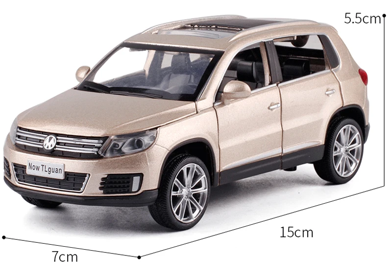 1:32 Tiguan SUV из сплава Игрушечная модель автомобиля музыкальное мигание шесть