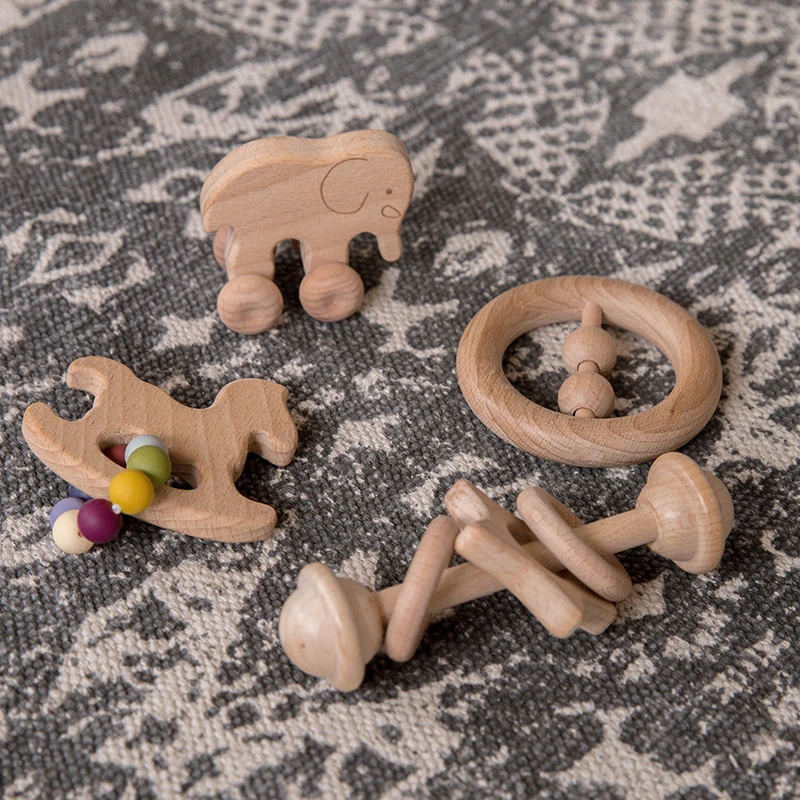 4Pcs/Set Beech Wood Cartoon Rabbit Trojan Horse Cloud Wooden Teething Rodent Tiny Rod Toy For Nursing Baby Toys Children Goods 4 4Pcs/Set Beech Wood Cartoon Rabbit Trojan Horse Cloud Wooden Teething Rodent Tiny Rod Toy For Nursing Baby Toys Children Goods 4