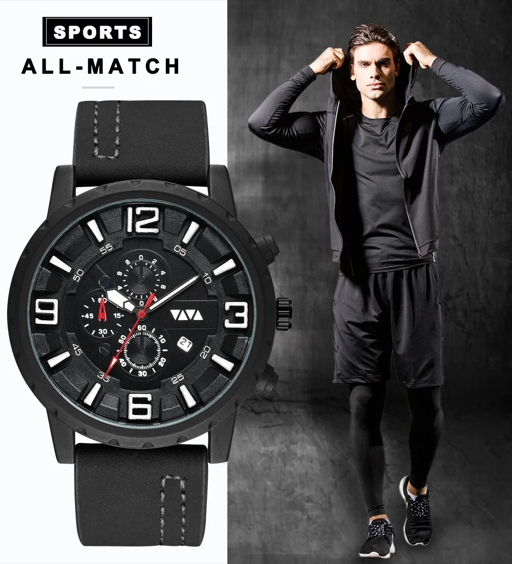 Новые мужские часы Топ бренд класса люкс кварцевые часы кожа водонепроницаемые военные часы модные спортивные часы для мужчин Relogio Masculino