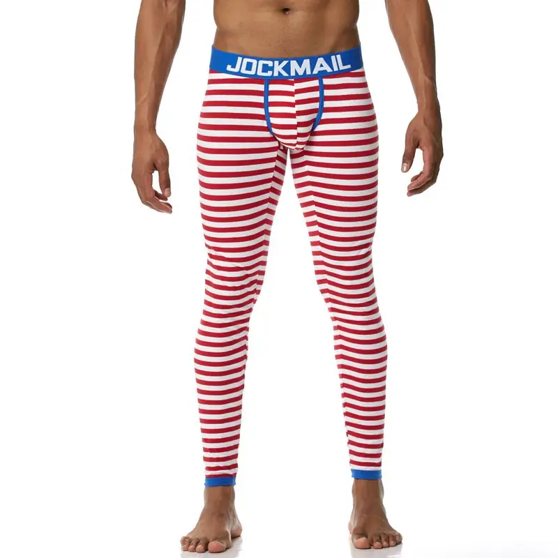 JOCKMAIL, брендовые новые осенние и зимние мужские кальсоны, термобелье, леггинсы, штаны, высокое качество, хлопок, модные, сексуальные, в полоску