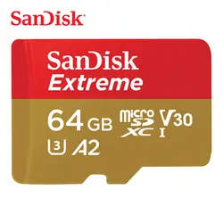 Карта памяти SanDisk Extreme microSD UHS-I microSDXC TF карты Class10 U3 V30 A2 до 160 МБ/с. узнать Скорость 64 GB с адаптером