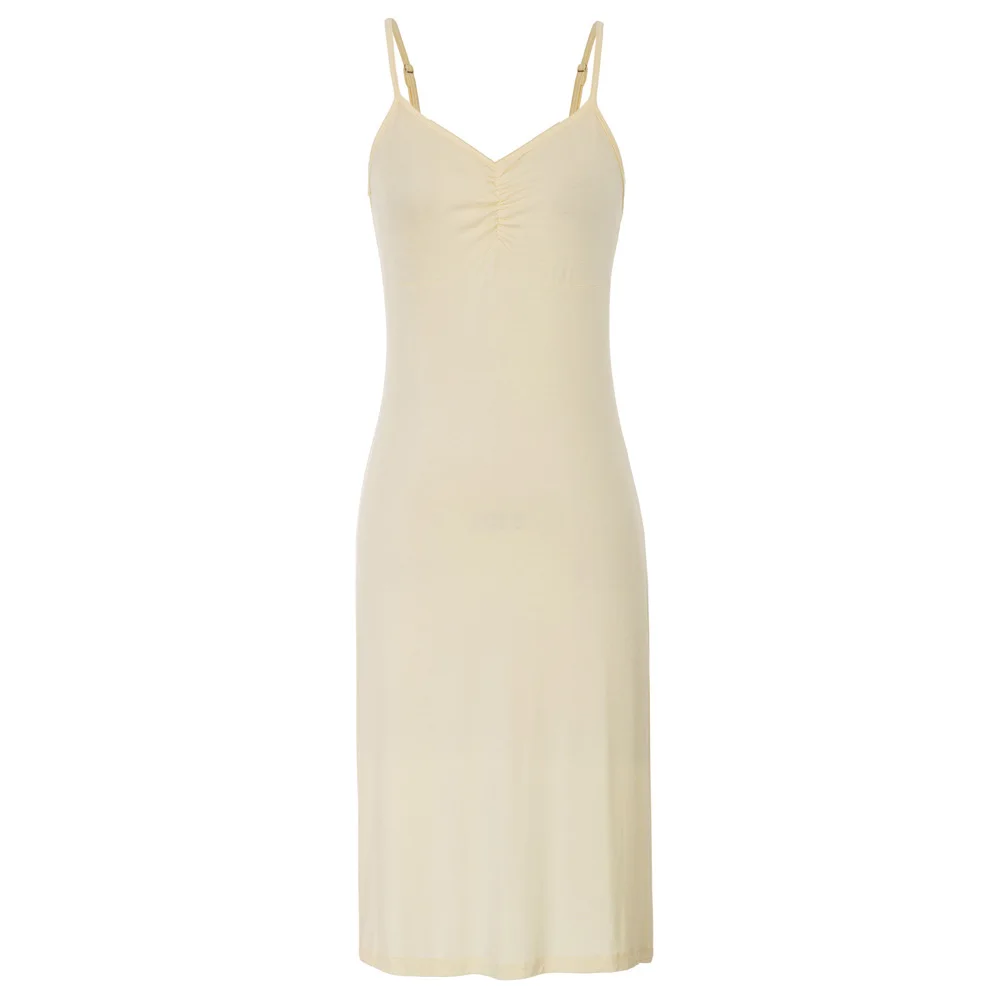 

Hips wrapped Slip dress Casual Spaghetti strap V-neck Sleeveless Comfy Adjustable strap Womens Ladies Under dress Sexy