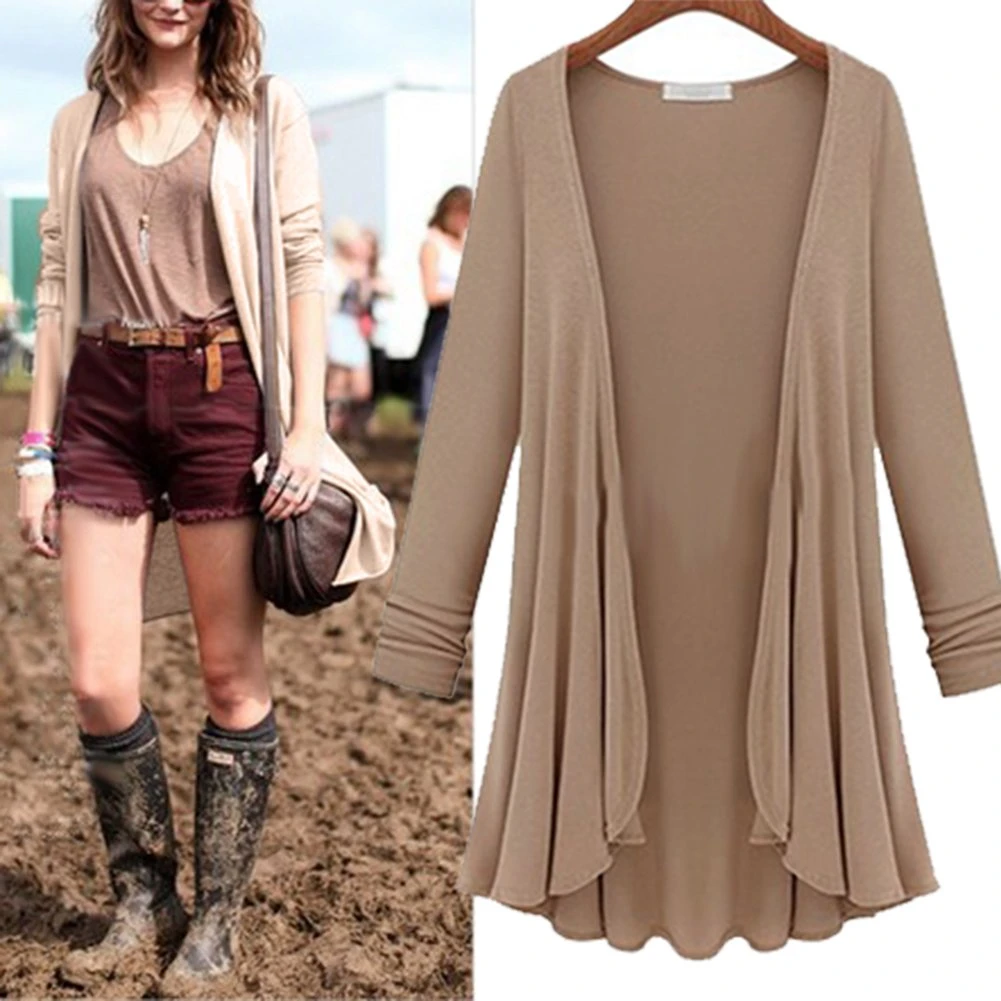 2021 NEW Women Fashion Cotton Top Thin Blouse Long Sleeve Summer Cardigan  Sweater Coat Big Size Flounce Plus Size|sweater coat|cardigan  fashionfashion cardigans - AliExpress